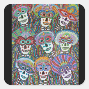 La Mascarada de los Muertos Fyrkantigt Klistermärke