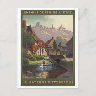 La Mayenne Pittoresque Frankrike Railways Vintage Vykort