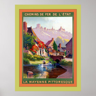 La Mayenne ~ Vintage Fransk Travel Poster