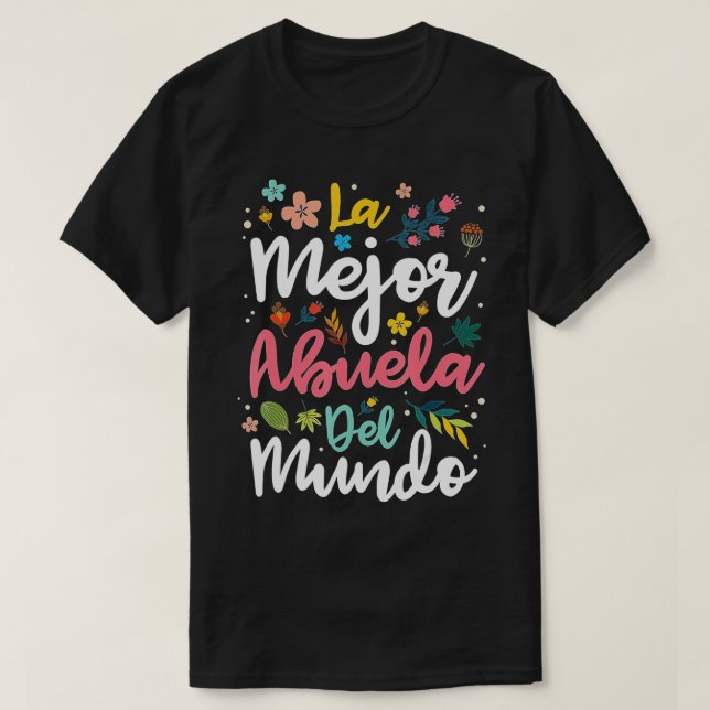 La Mejor Abuela del Mundo - Hispanic Grandma & Moo T Shirt (Design framsida)