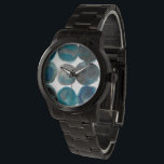 La Mer - Circles Armbandsur<br><div class="desc">La Mer III av Chariklia Zarris. Mönster som har blå vattenfärgscirklar.</div>