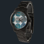 La Mer - Circles Armbandsur<br><div class="desc">La Mer III av Chariklia Zarris. Mönster som har blå vattenfärgscirklar.</div>