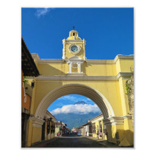 La Merced Arch med vulcano Fototryck