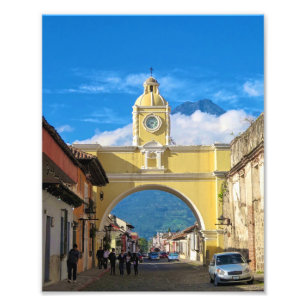 La Merced Arch med vulcano ovan Fototryck