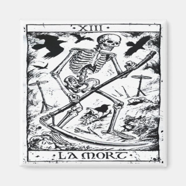 La Mort Tarot Card Magnet (Framsidan)