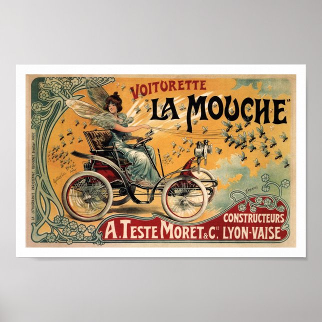 La Mouche, Automobile, Advertising, Art nouveau Poster (Framsidan)
