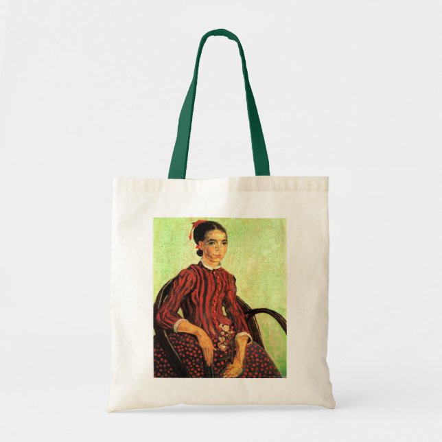La Mousme, Sitta av Vincent van Gogh Tote Bag Tygkasse (Framsidan)