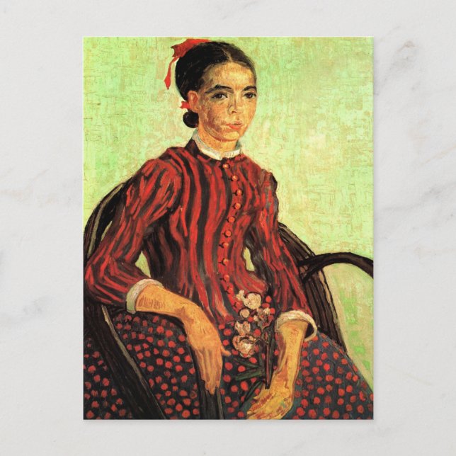 La Mousme, Sitta av Vincent van Gogh Vykort (Framsida)