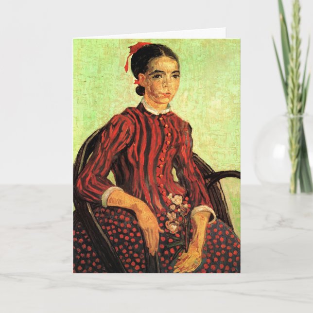 La Mousme, sittande av Vincent van Gogh Kort (Framsida)