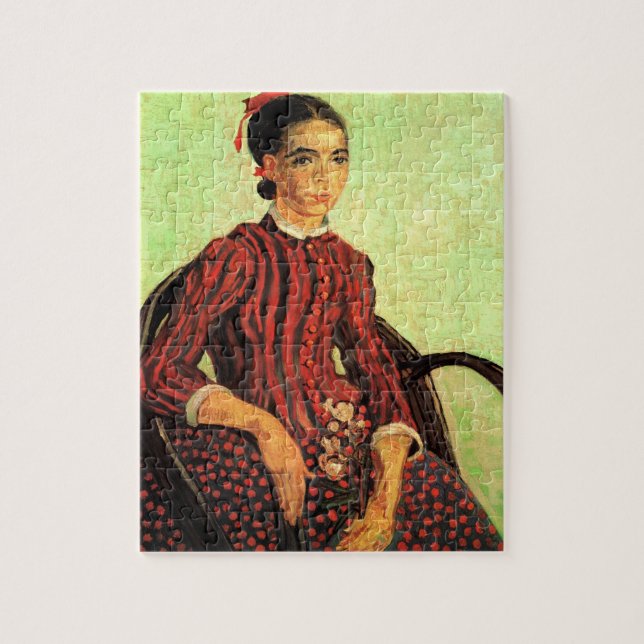 La Mousme, Sittande av Vincent van Gogh Pussel (Vertikal)