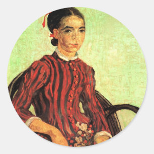La Mousme, sittande av Vincent van Gogh Runt Klistermärke