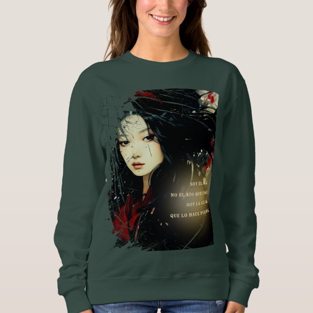 La Mujer del Agua - Arte japonés en tu sudadera T Shirt (Framsida)