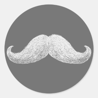 La Mustache (Mörk) Runt Klistermärke