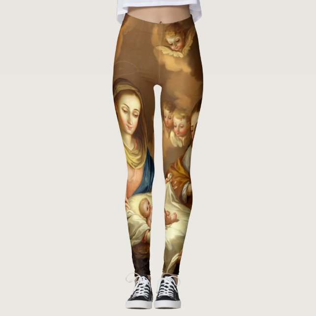 "La Natividad" religiösa art leggings (Framsida)