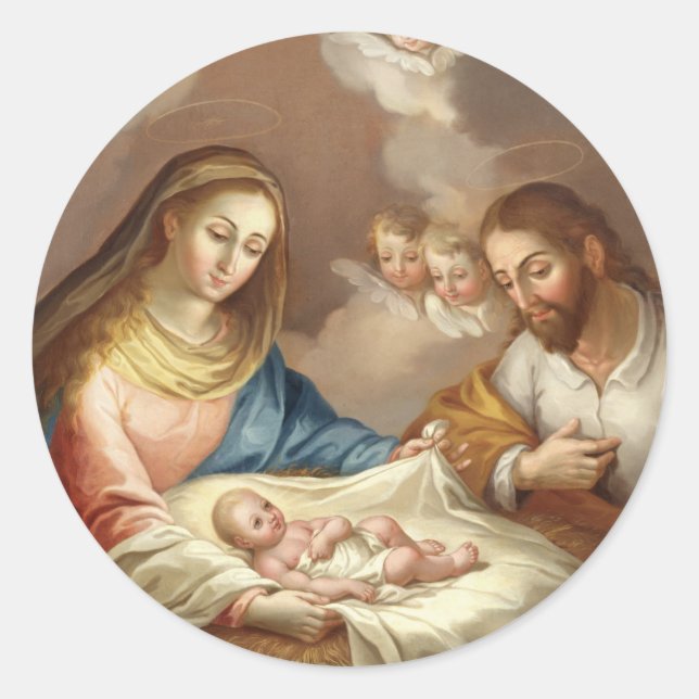 La Natividad Runt Klistermärke (Framsida)