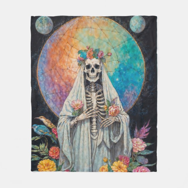 La Niña Blanca Santa Muerte Fleecefilt (Framsidan)