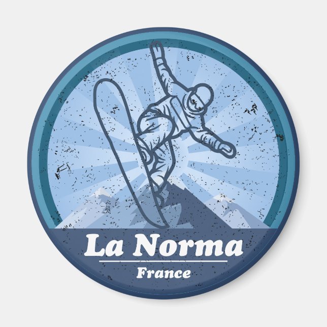 La Norma Station de ski - Snowboard Magnet (Framsidan)