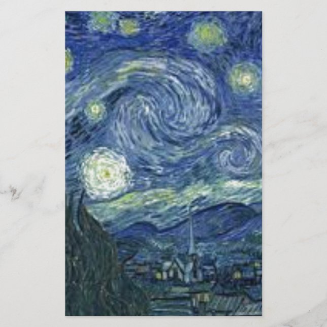 La Nuit Etoilée de Van Gogh (The Starry Night) Brevpapper (Framsida)