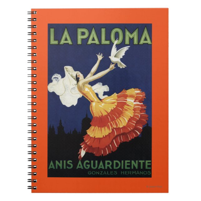 La Paloma - Anis Agardiente Promotional Anteckningsbok Med Spiral (Framsidan)