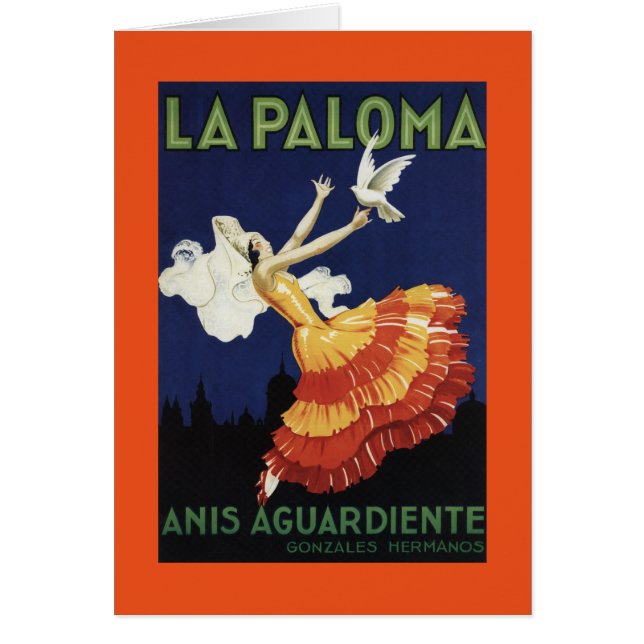 La Paloma - Anis Agardiente Promotional Hälsningskort (Framsidan)