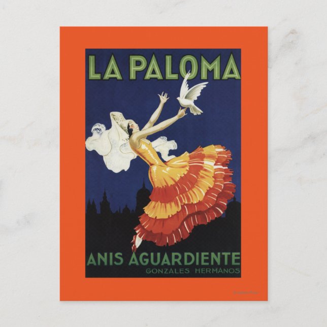 La Paloma - Anis Agardiente Promotional Vykort (Framsida)