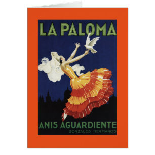 La Paloma - Anis befordrings- Aguardiente Hälsningskort
