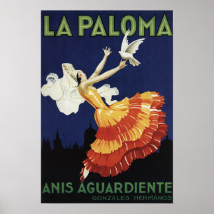 La Paloma - Anis befordrings- Aguardiente Poster