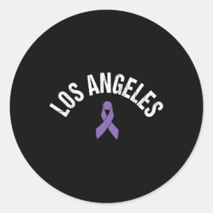 LA Pancreatic Cancer LA Los Angeles Awareness Purp Runt Klistermärke