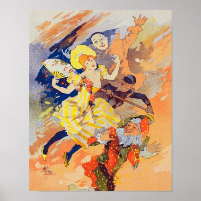 La Pantomime av Jules Cheret Poster (Framsidan)