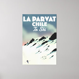 La Parvat Chile retro ski art. Canvastryck