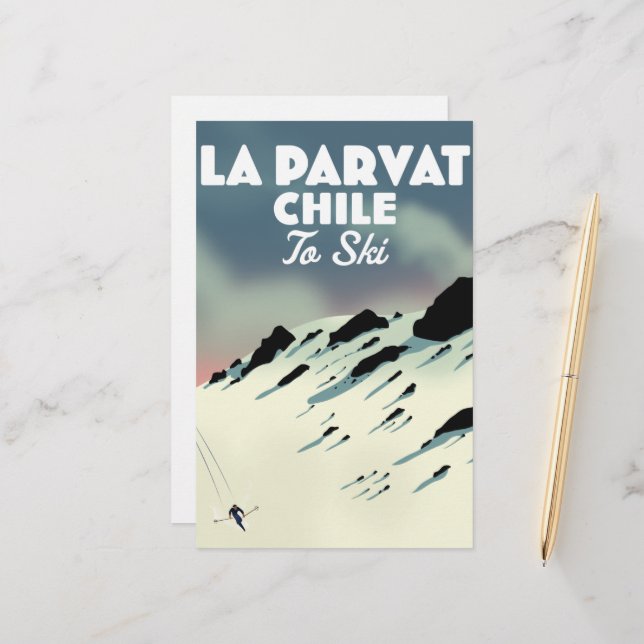 La Parvat Chile retro skidkonst. Brevpapper (Fram/Back In Situ)