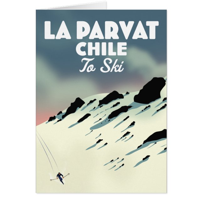 La Parvat Chile retro skidkonst. Hälsningskort (Framsidan)