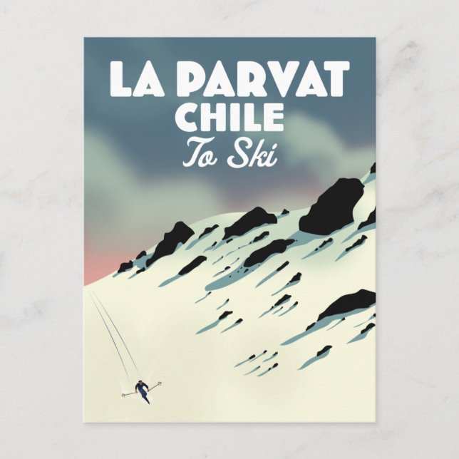 La Parvat Chile retro skidkonst. Vykort (Framsida)