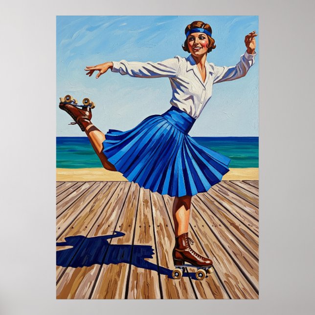 LA PATINEUSE À ROULETTES (Skaterna Roller) Poster (Framsidan)