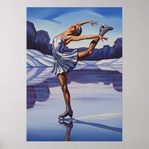 LA PATINEUSE (Skaterna) - Original Art Deco Artw Poster