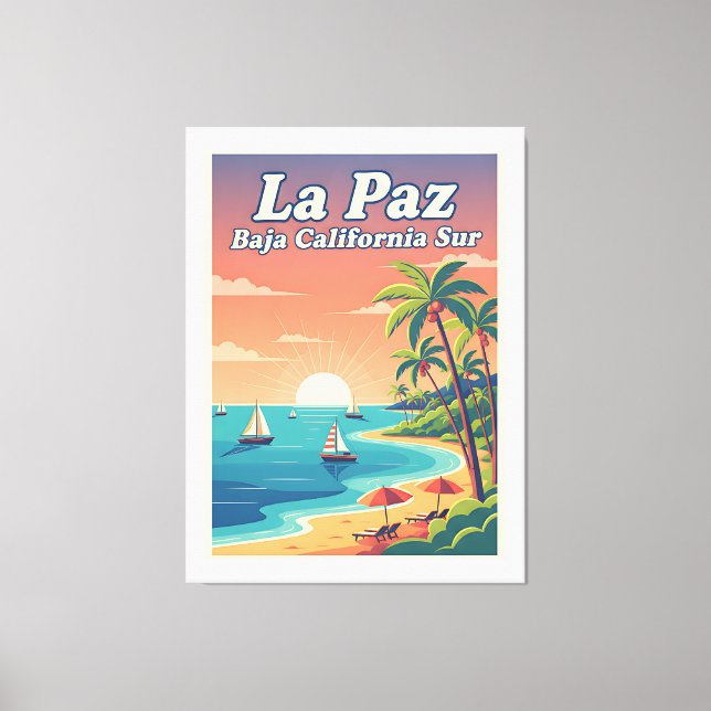 La Paz Baja California Sur Travel Poster  Canvastryck (Framsida)