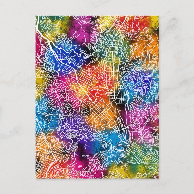 La Paz Bolivia City Karta Vykort (Framsida)