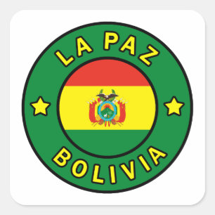 La Paz Bolivia Fyrkantigt Klistermärke