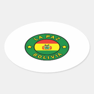 La Paz Bolivia Ovalt Klistermärke