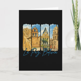 La Paz Bolivia Resa Tripp Borststräckning Souvenir Kort