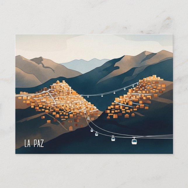La Paz Bolivia Resa Vykort (Framsida)