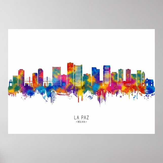 La Paz Bolivia Skyline Poster (Framsidan)