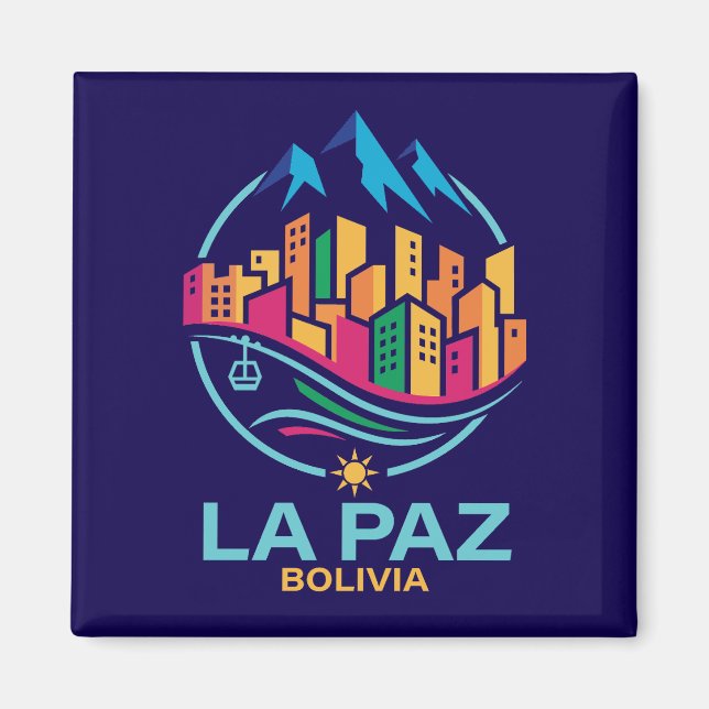 La Paz Bolivia Sydamerika Magnet (Framsidan)