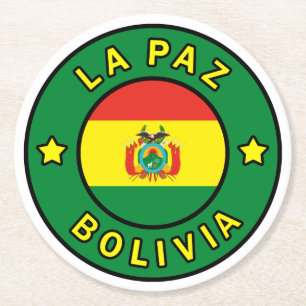 La Paz Bolivia Underlägg Papper Rund