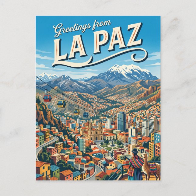 La Paz Bolivia Vykort (Framsida)
