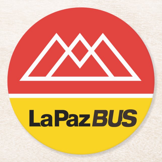 La Paz-buss Underlägg Papper Rund (Framsidan)