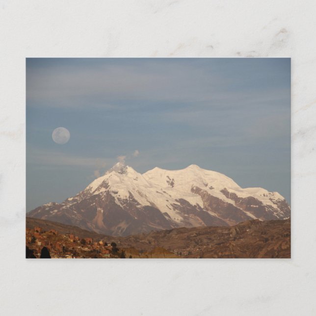 La Paz City, Bolivia Illimani Snö Mountain Vykort (Framsida)