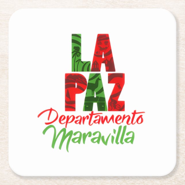 La Paz departements underverk Underlägg Papper Kvadrat (Framsidan)