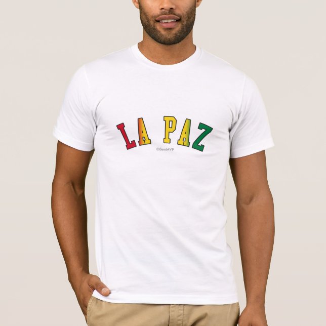 La Paz i färger för Bolivia medborgareflagga Tee (Framsida)