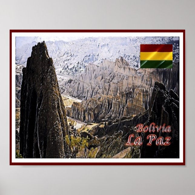 La Paz - Luna Valley - Bolivia - Poster (Framsidan)